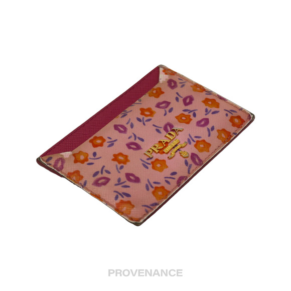 🔴 Prada Card Holder Wallet - Floral Leather - Picture 6 of 6